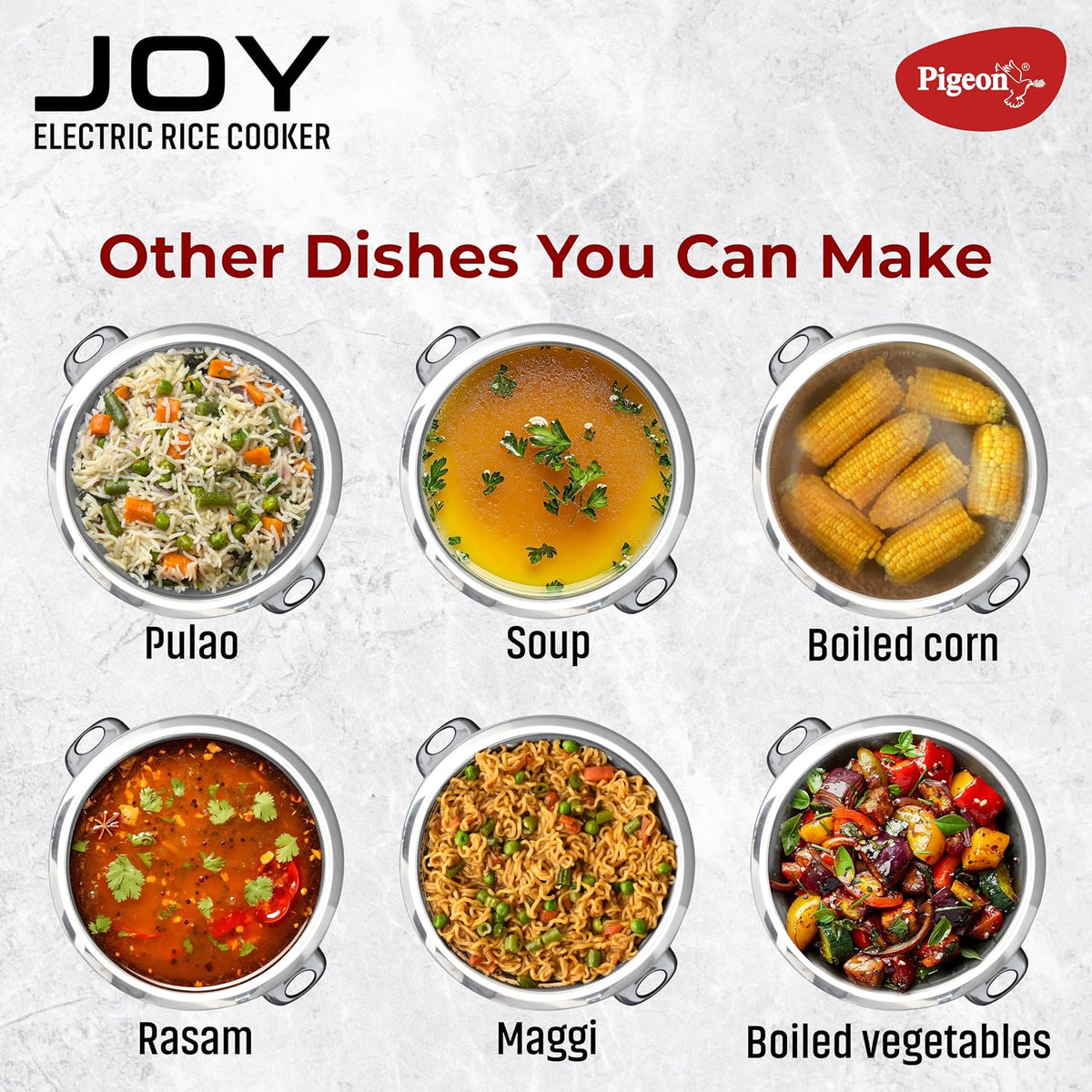 Pigeon Joy Rice Cooker | Single Pot | Orange | 4.2 litres | Stainless Steel Lid | Measuring Cup | Spatula |