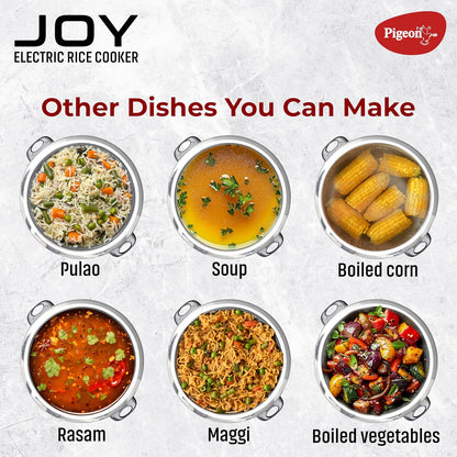 Pigeon Joy Rice Cooker | Single Pot | Orange | 4.2 litres | Stainless Steel Lid | Measuring Cup | Spatula |