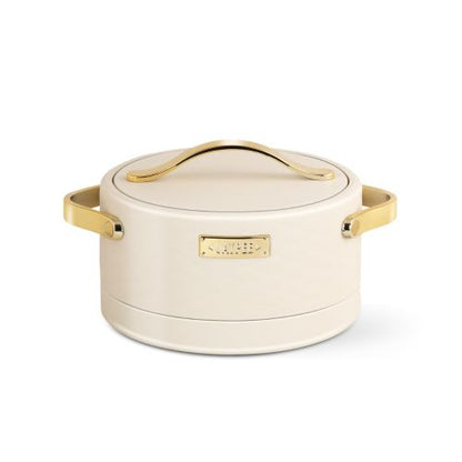 Jaypee Luxura Inner Stainless Steel Casserole | 2000ml | White | Unique Design | Hot Case |