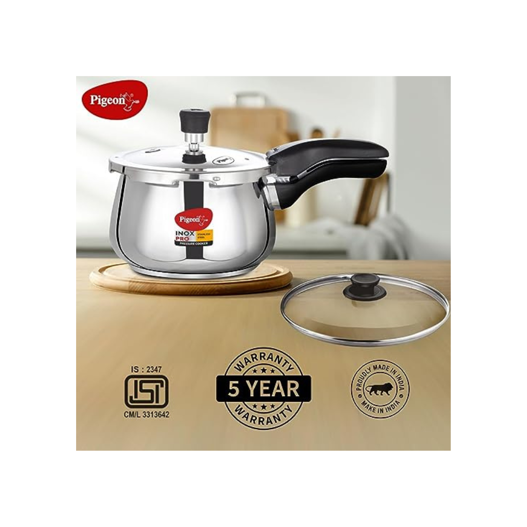 Pigeon Inox Pro Cooker | 2 Liter + Favo Flat Tawa Worth Rs. 995 FREE