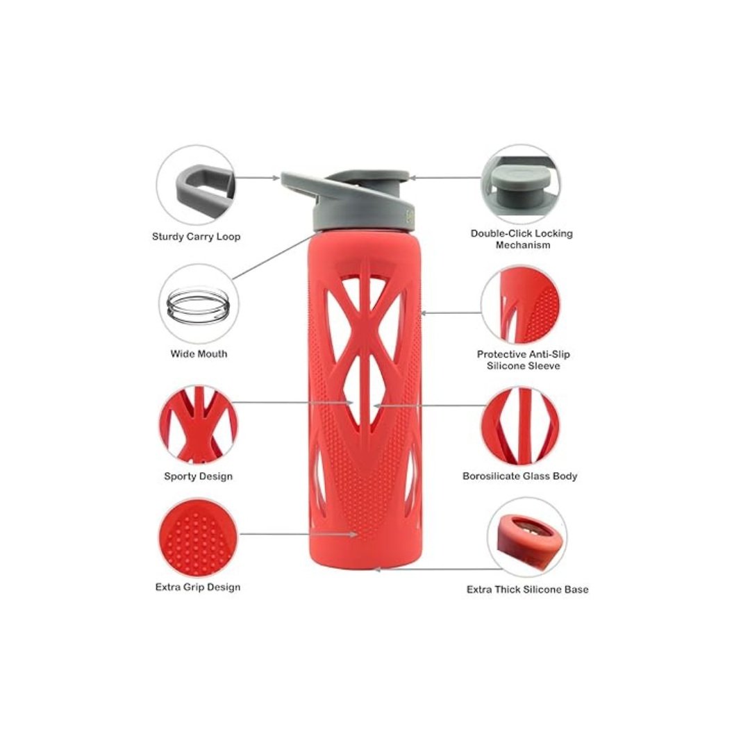 TintBox Borosilicate Glass Bottle | Energy Red