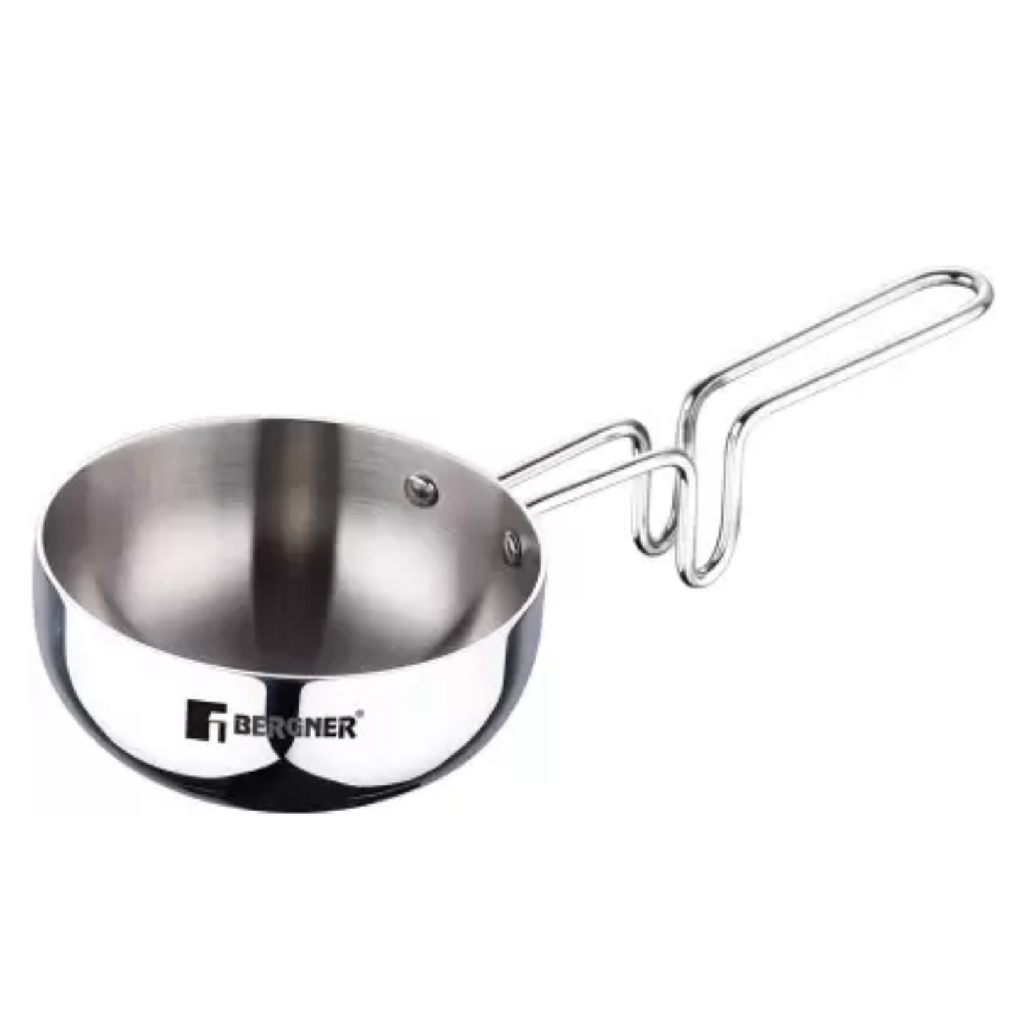 Bergner Argent Triply Stainless Steel  Tadka Pan | 12cm, Silver |