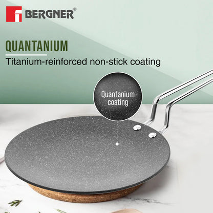 Bergner Argent Samsara Triply Stainless Steel roti Tawa | 26 cm | Induction Compatible |