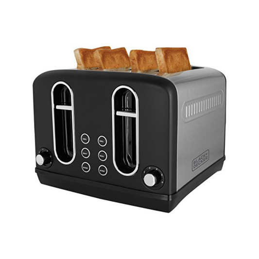 BLACK+DECKER BXTO0401IN 2300-Watt 4 Slice Pop-up Toaster (Grey)