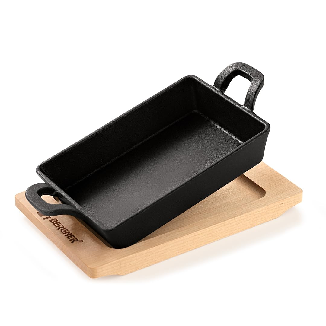 Bergner Mini Cast Iron Baking Pan | Rectangle | Black |