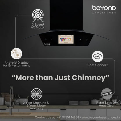 Beyond Appliances Asteria Chimney | 90cm | Black |