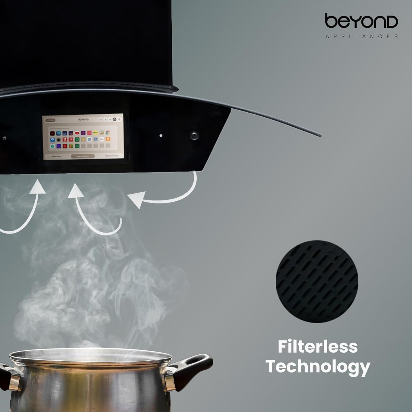 Beyond Appliances Asteria Chimney | 90cm | Black |