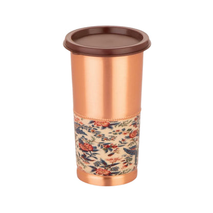 Attro Swara Copper Tumbler with Lid | 400 ml | Pure Copper | Durable & Stylish |