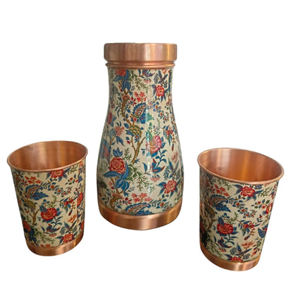 Attro Copper Trip Water Pot + 2 Matching Glasses | Durable |