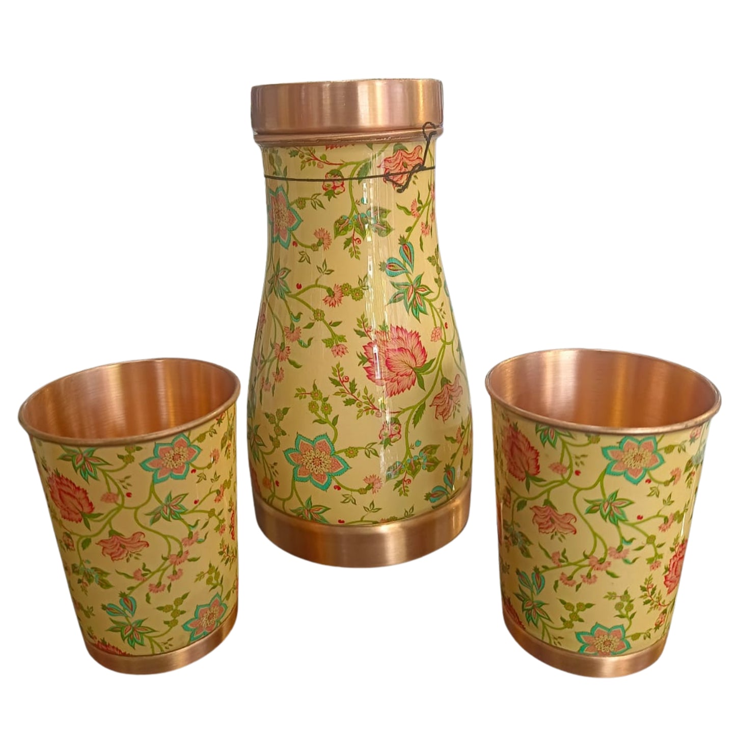 Attro Copper Trip Water Pot + 2 Matching Glasses | Durable |