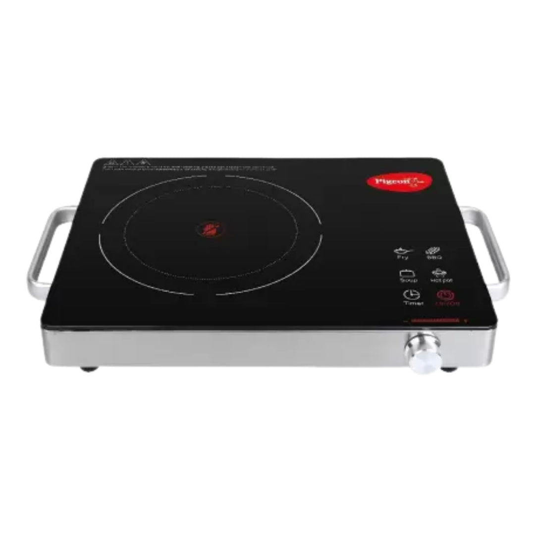 Pigeon Radiant Induction Cooktop | 2200 W | Crystal Glass Plate | No LPG |