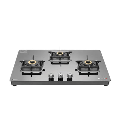 Sujata Premium Gas Stove | Glass Top | 9 Years Warranty | Jumbo Brass Burners | 360° Rotating Brass Nozzle |
