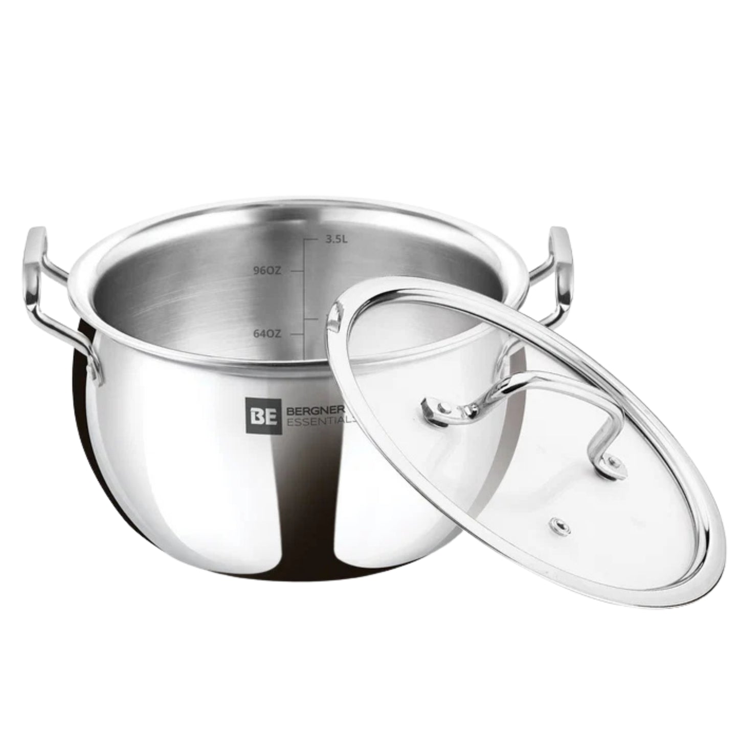 Bergner Ankush Triply Stainless Steel Rice Handi with Lid | Silver | Faster Cooking |