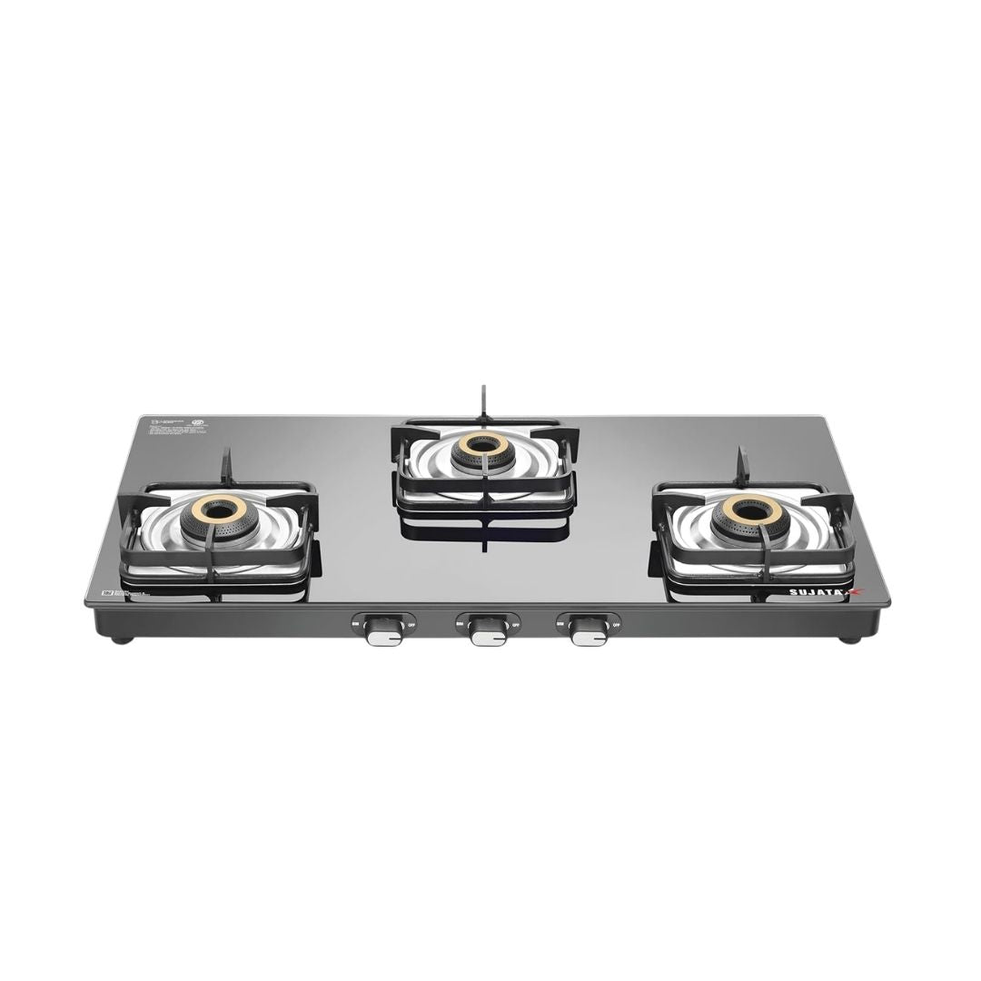 Sujata Classic Gas Stove | Manual Ignition | 9 Year Warranty | LPG & PNG Compatible With Jumbo Brass Burner |