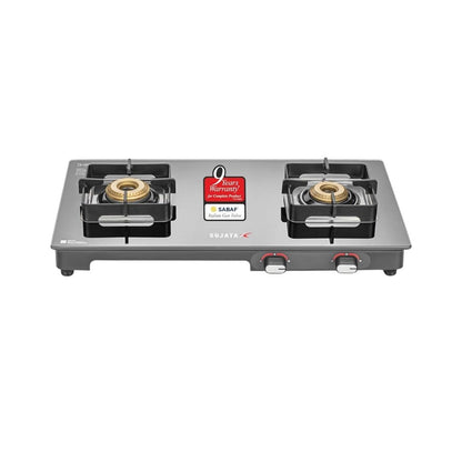 Sujata Regal Gas Stove | 9 Year Warranty | Brass Burners | ISI Certified | LPG & PNG Compatible |