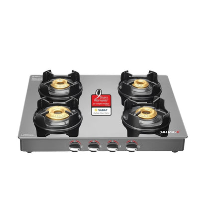 Sujata Deluxe Gas Stove Manual Ignition | 9 Years Warranty | Jumbo Brass Burner | ISI Certified |