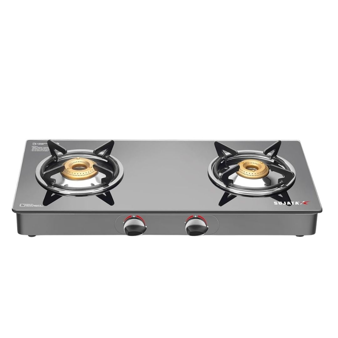 Sujata Standard Manual Ignition Gas Stove | 9 Years Warranty | ISI Certified | 360° Nozzle |
