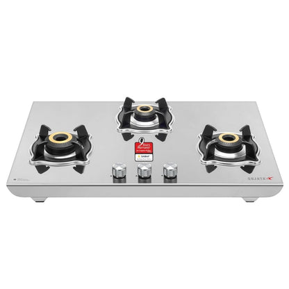 Sujata Robusto Gas Stove Manual Ignition | Stainless Steel Body | 9 Years Warranty | SABAF|