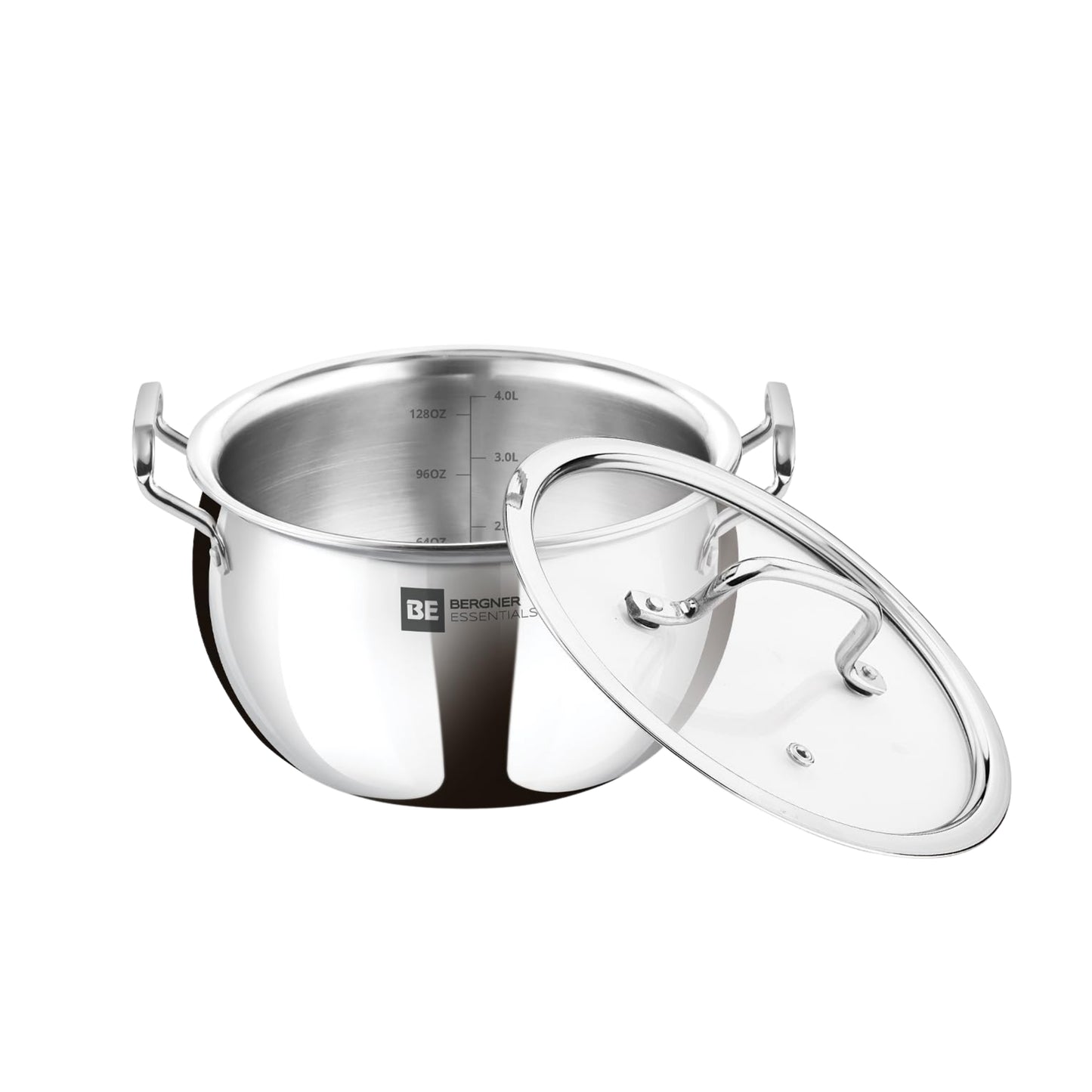 Bergner Ankush Triply Stainless Steel Rice Handi with Lid | Silver | Faster Cooking |