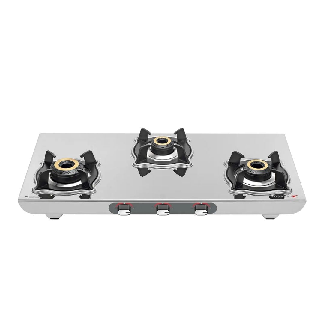 Sujata Sterno Gas Stove | Auto Ignition | 9 Years Warranty | Durable Stainless Steel Body |