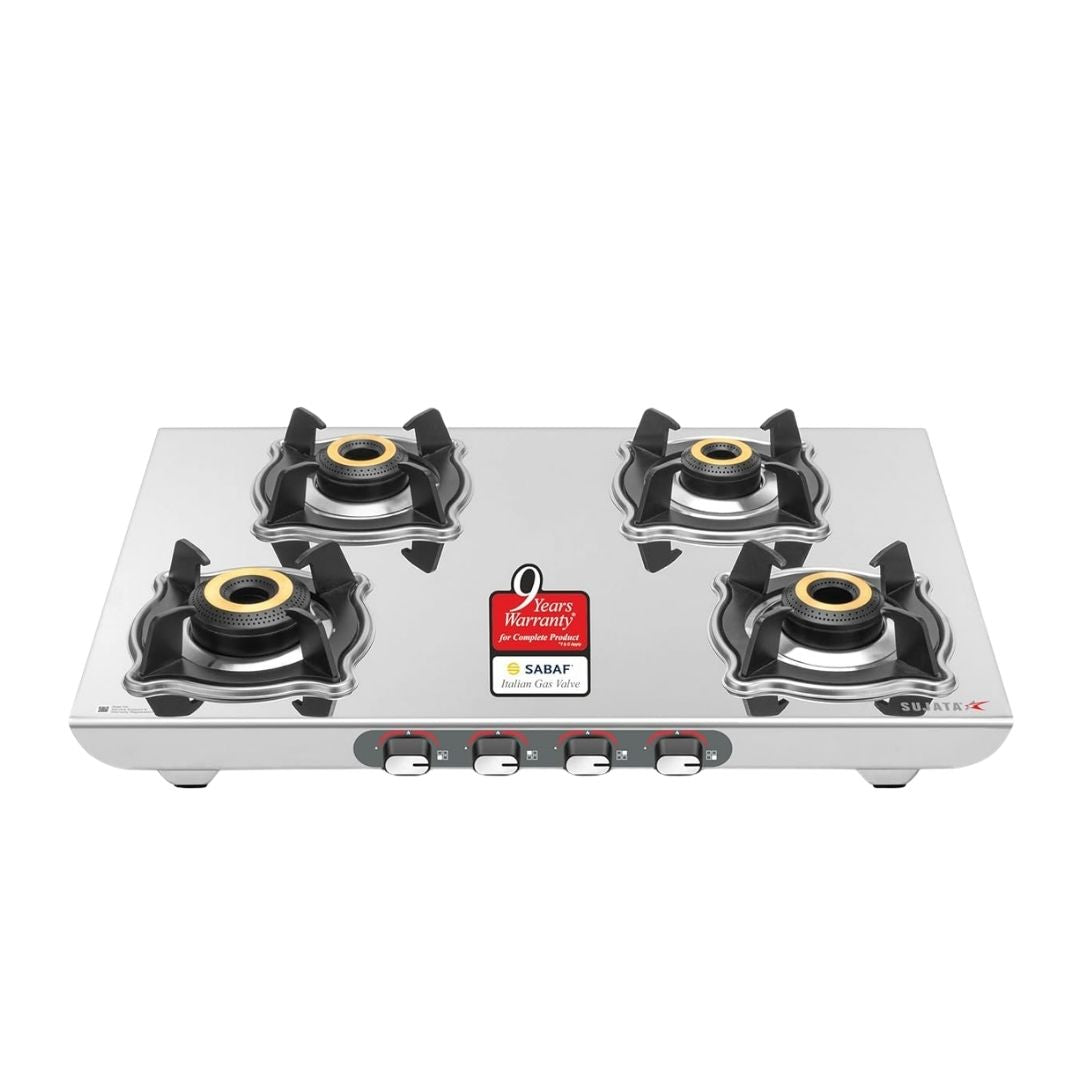 Sujata Majestic Gas Stove | Manual Ignition | 9 Years Warranty | Stainless Steel | ISI Certified |