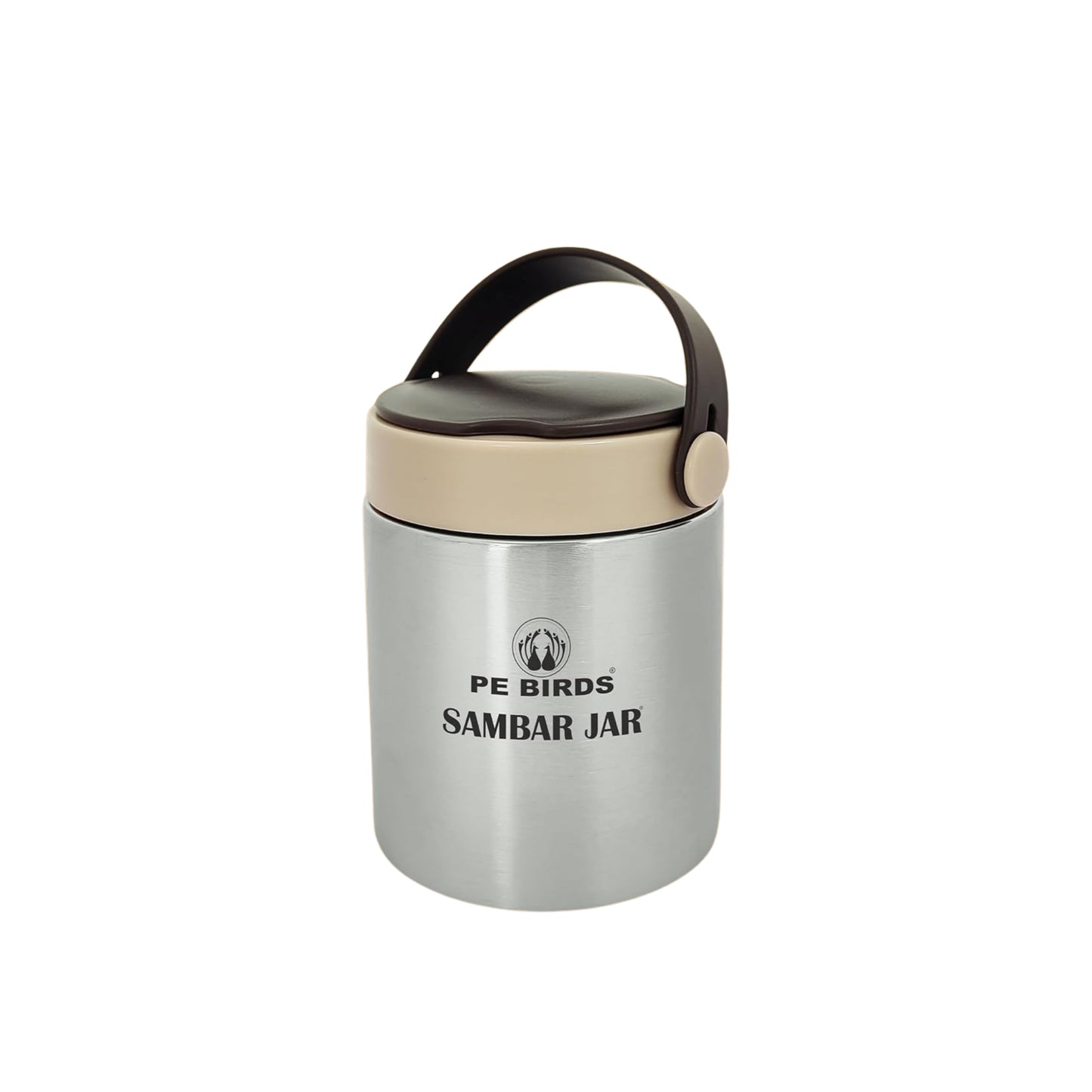 PE Birds Stainless Steel Espresso Sambar Jar | 500ml | Silver | Reusable |