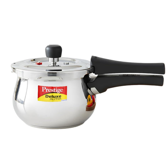 Prestige Deluxe Alpha Stainless Steel Pressure Cooker with Deep Lid | 1.5 Litres | Spillage Control |