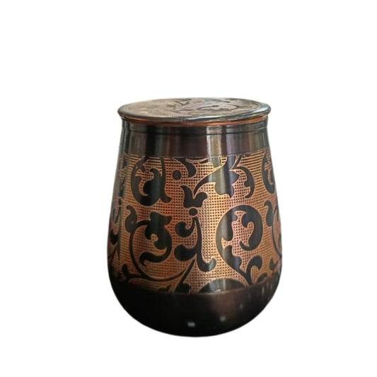 Attro Jal Glass with Lid | Vintage Carving | Easy to Maintain |