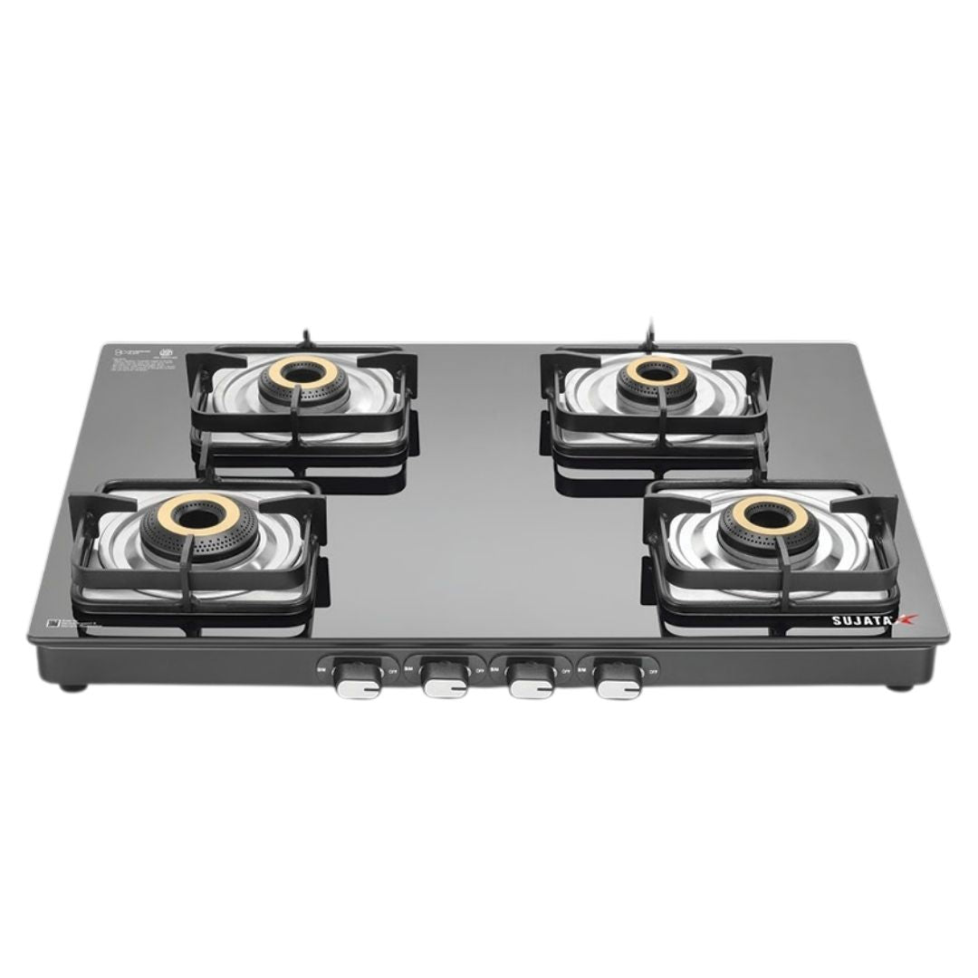 Sujata Classic Gas Stove | Manual Ignition | 9 Year Warranty | LPG & PNG Compatible With Jumbo Brass Burner |