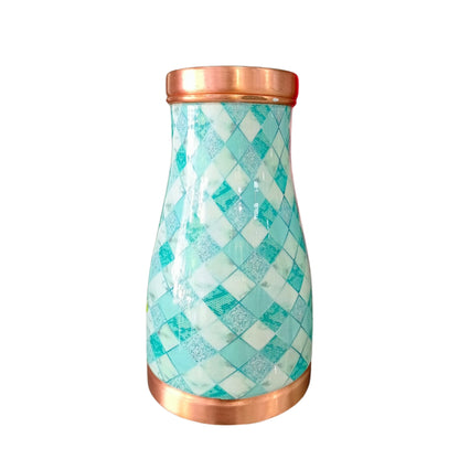 Buy Pipal Copper Pot | 500 ml | Green Crystal | Unique Look |