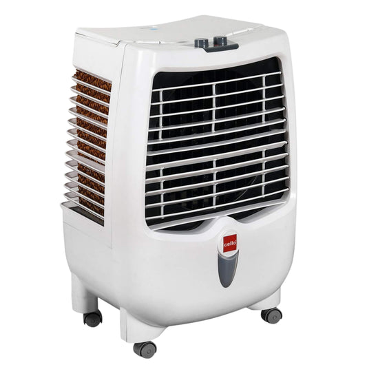 Cello Gem 35 Air Cooler | White | 35 Litres | 3 Side Honey Comb | High Air Delivery |