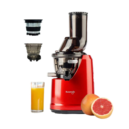 Kuvings B1700 Cold Press Slow Juicer with Strainer |  Red | Smoothie + Sorbet Maker |