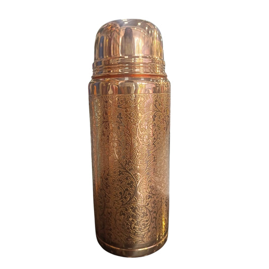 Ayush Designer Copper Bottle | 1800 ml | Elegant Engraved Pattern |