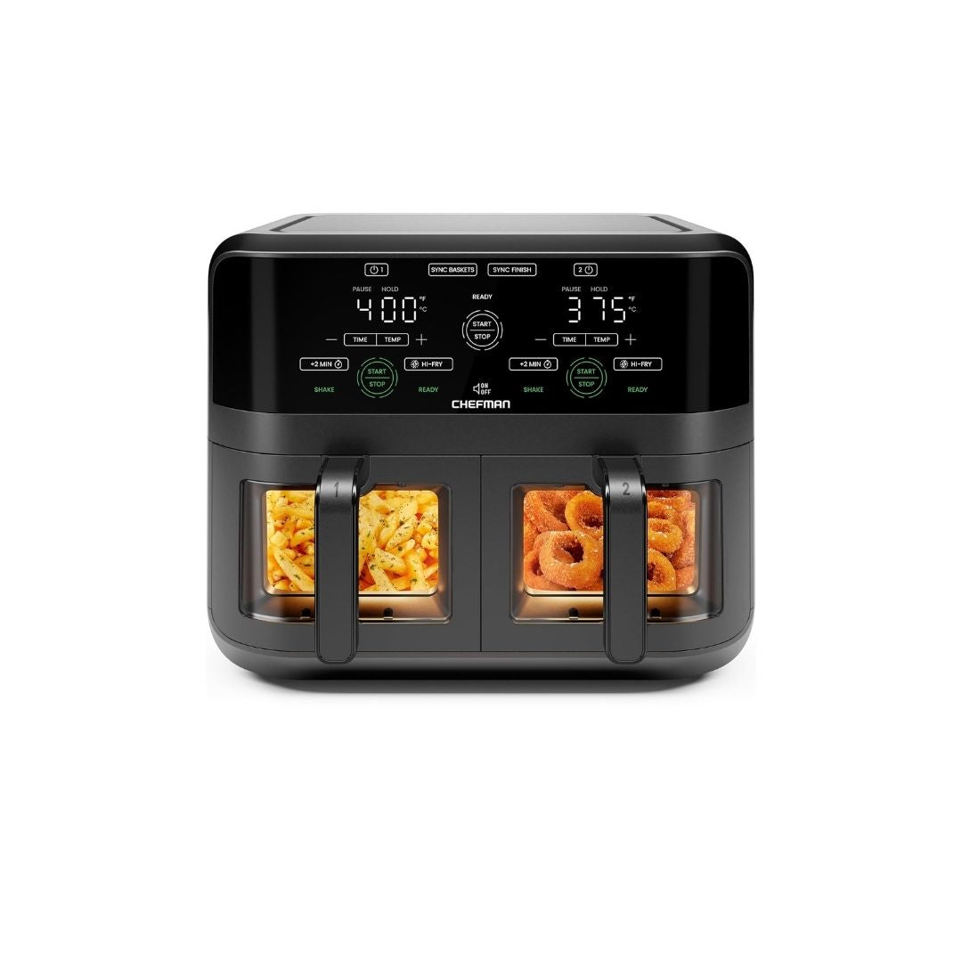 Chefman Turbo Fry Touch 6QT | Dual Basket Air Fryer | Touch Control Panel | Hi-Fry Technology |