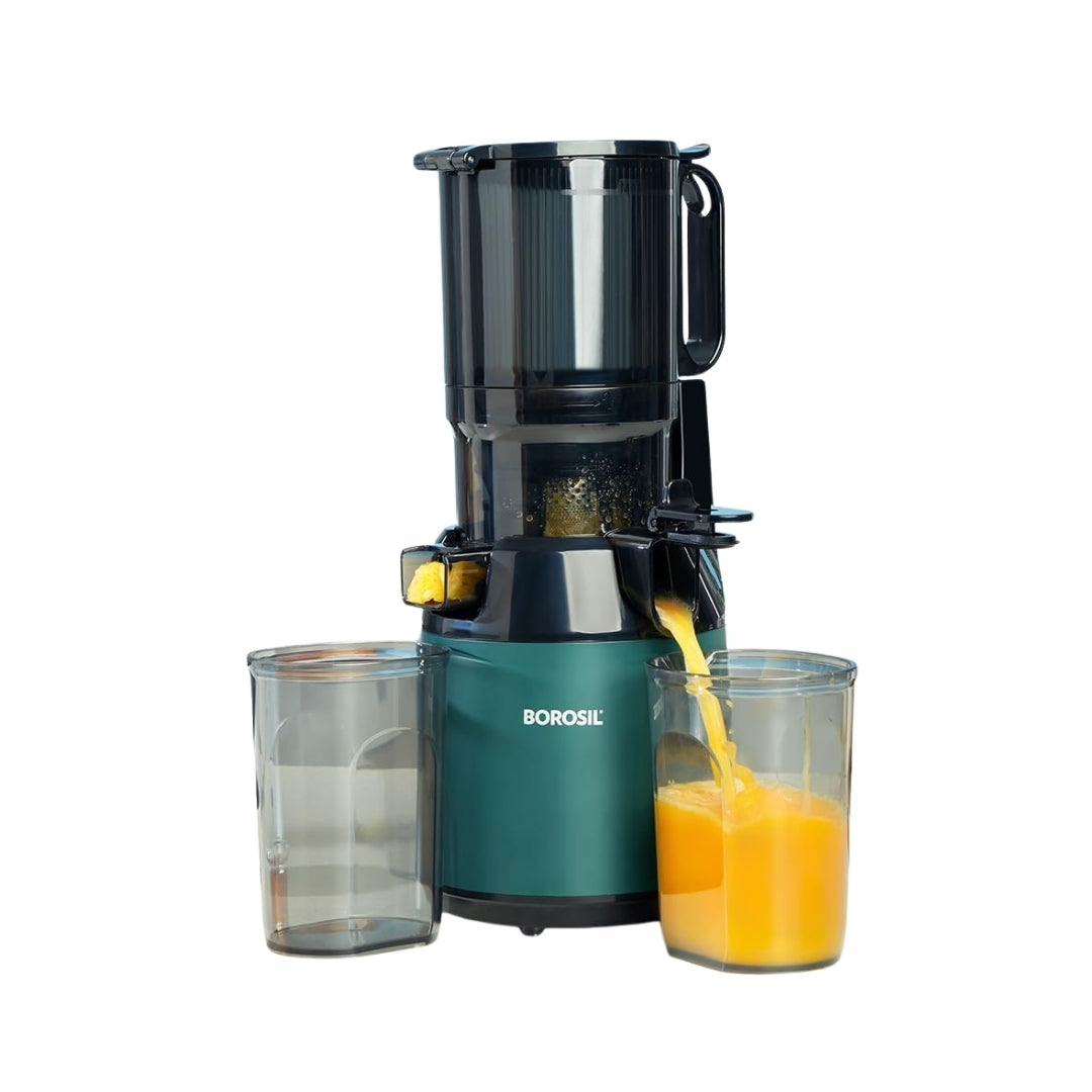 Borosil Vita Rich Cold Press Juicer | Green | 250W | Low Noise Motor |