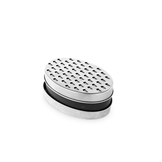 2 in 1 Grater Stainless Steel Oval Storage Box with Lid