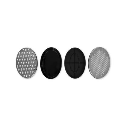 2 in 1 Stainless Grater Steel Oval Storage Box with Lid 