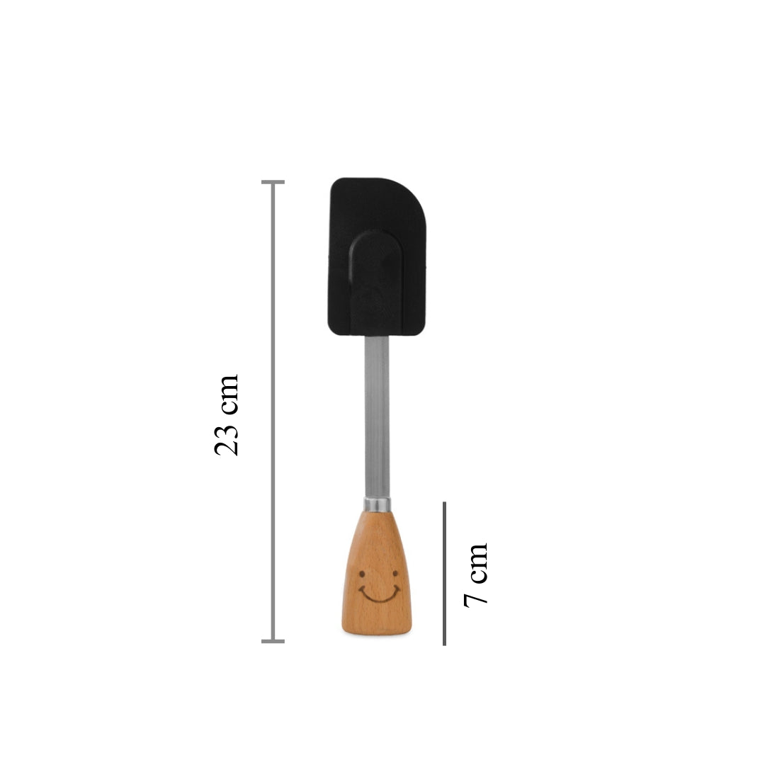 Silicone spatula with wooden handle, heat-resistant spatula, ergonomic kitchen tool, versatile cooking spatula, easy-to-clean spatula, stylish kitchen accessory, cooking essentials, baking spatula, flexible silicone spatula.