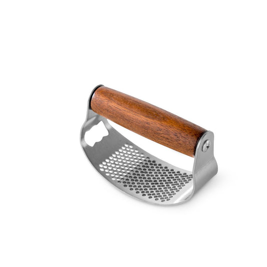 Stainless Steel Garlic Press | Wooden Handle | Mincer and Crusher |