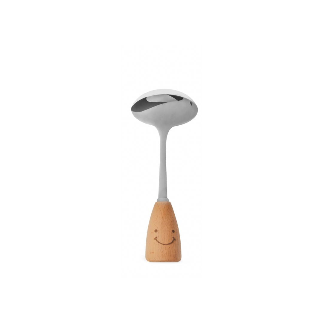 Smiley Steel Ladle | Wooden Handle |