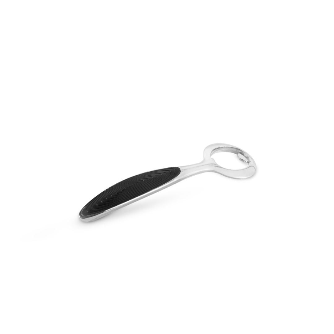 Stainless Steel with Grip Bottle Opener | Black and Silver |