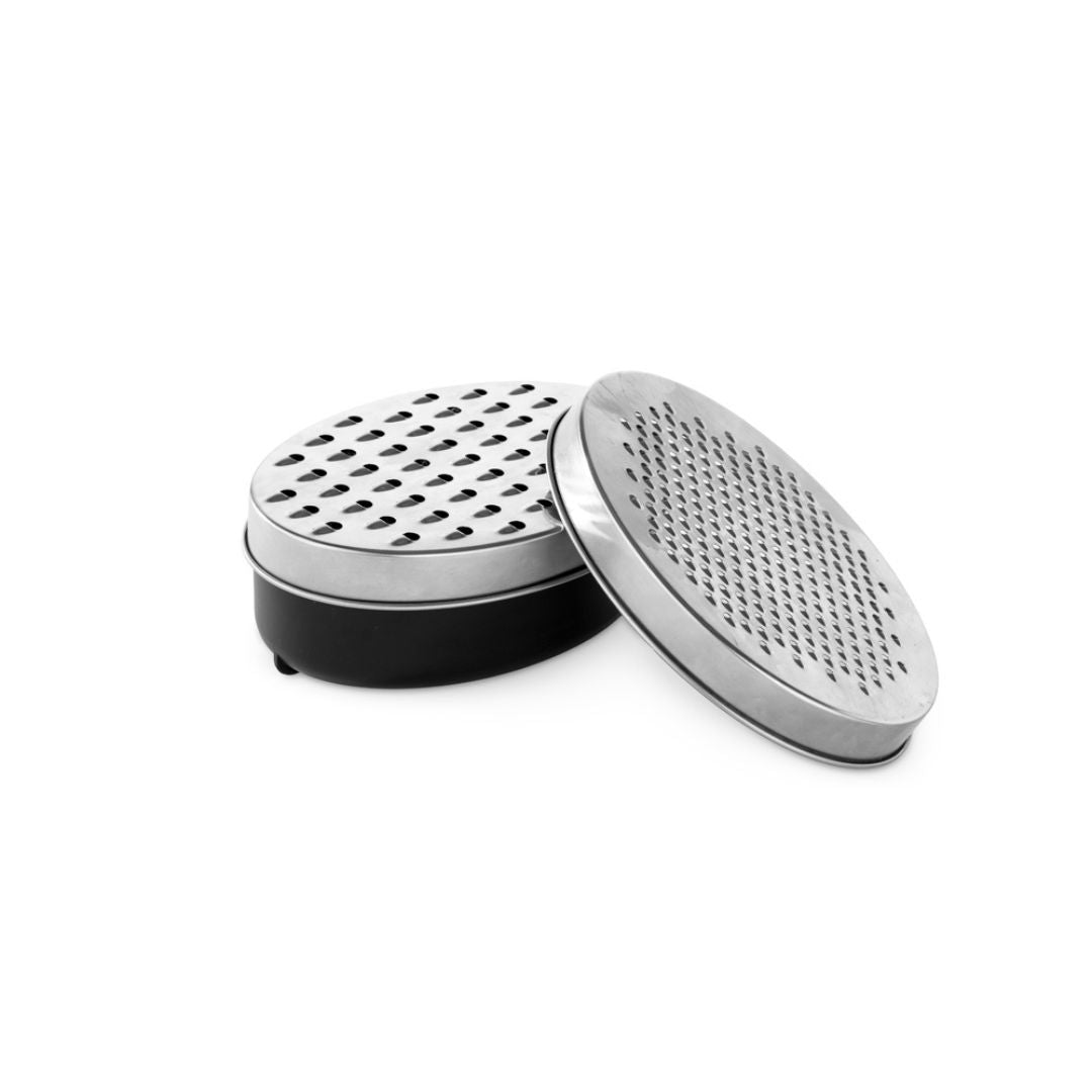 2 in 1 Stainless Steel Grater Oval Storage Box with Lid 