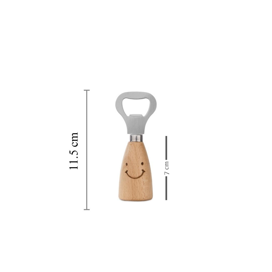 Smiley Bottle Opener | Wooden Handle |