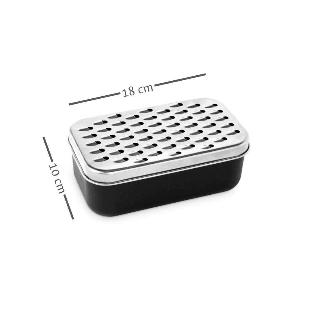 2 in 1 Grater Stainless Steel Rectangle Storage Box with Lid