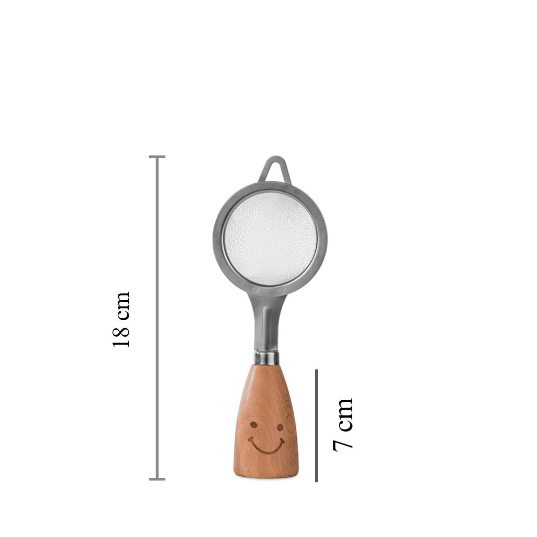 Buy Stainless Steel Smiley Tea Strainer | Wooden Handle |