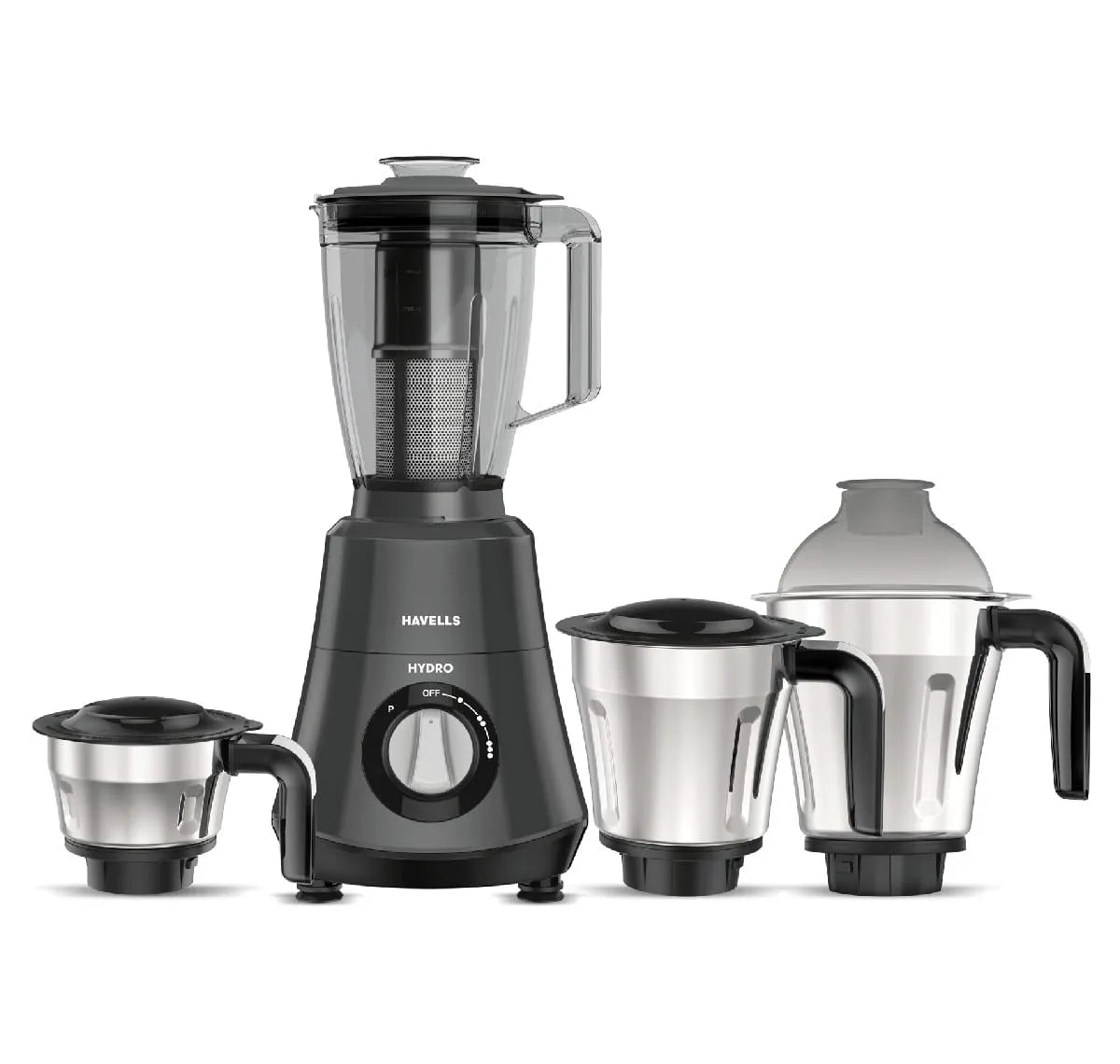Havells Hydro | Mixer Grinder | 750W | Grey | 4 Jar |