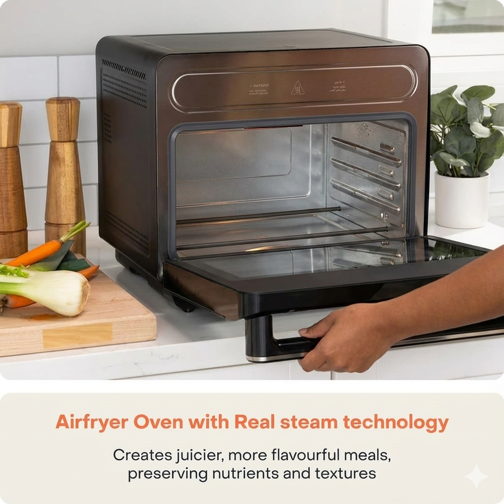 Nutricook Steami 2.0 | Steam + Air Fryer Oven | 11-in-1 Functions | 24 Litre | 1600W