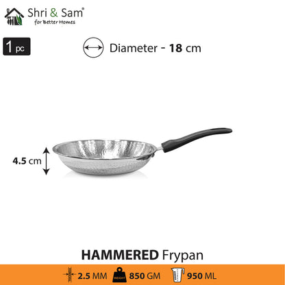 Shri & Sam Stainless Steel Heavy Weight Hammered Fry Pan