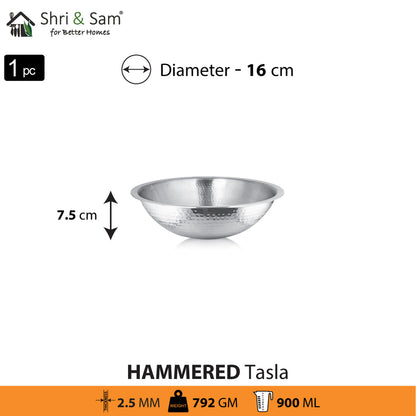 Shri & Sam Stainless Steel Heavy Weight Hammered Tasla