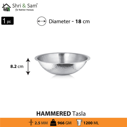 Shri & Sam Stainless Steel Heavy Weight Hammered Tasla